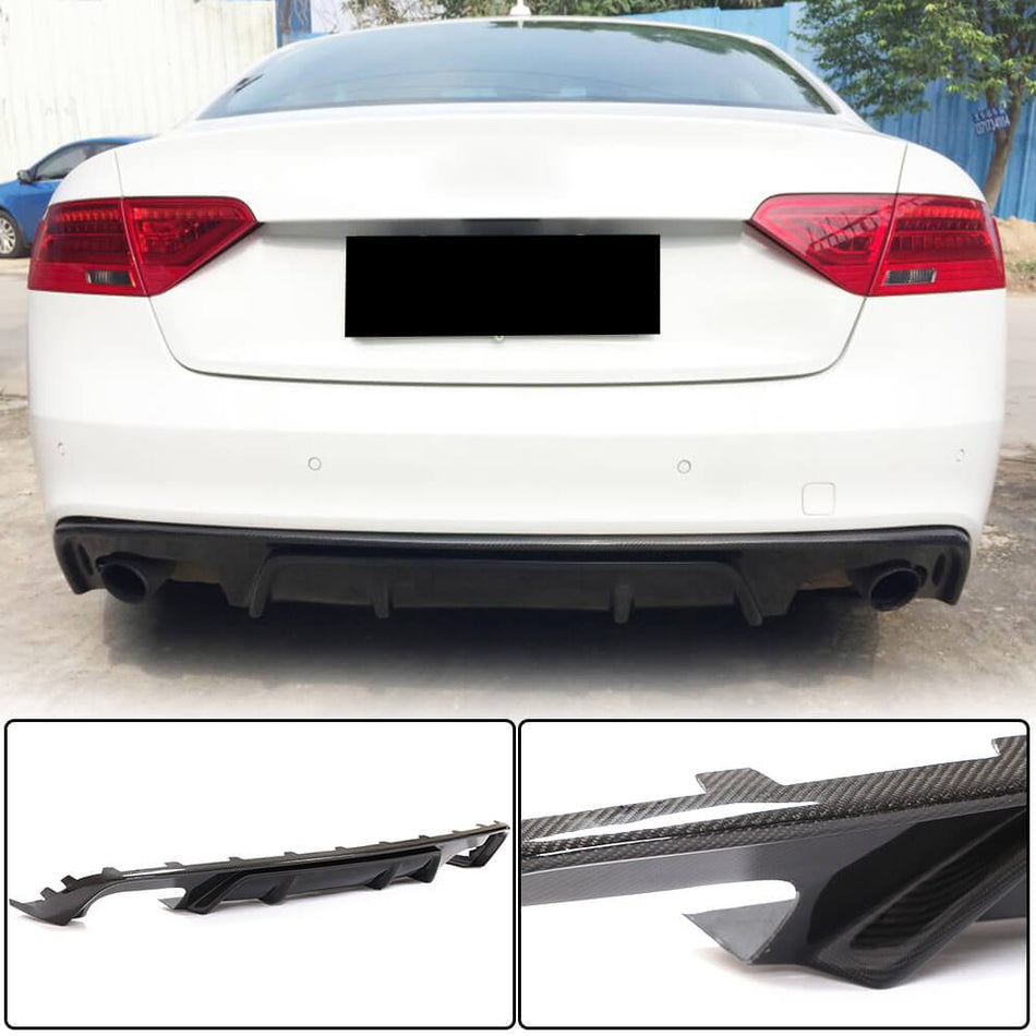 Audi S5 A5 Sline B8.5 Facelift 2012-2016 Rear Bumper Diffuser Carbon Fiber-Ahacarbon