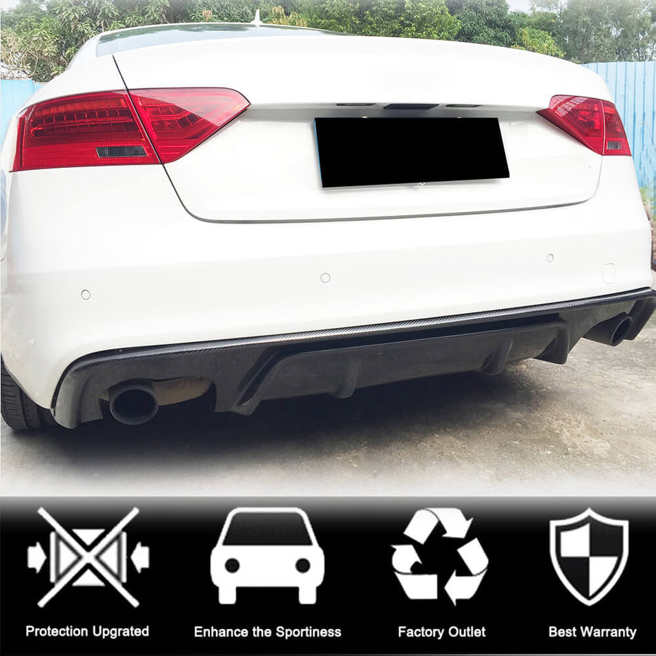 Audi S5 A5 Sline B8.5 Facelift 2012-2016 Rear Bumper Diffuser Carbon Fiber-Ahacarbon