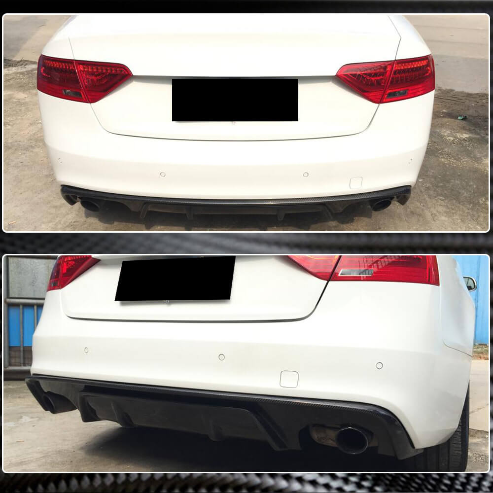 Audi S5 A5 Sline B8.5 Facelift 2012-2016 Rear Bumper Diffuser Carbon Fiber-Ahacarbon