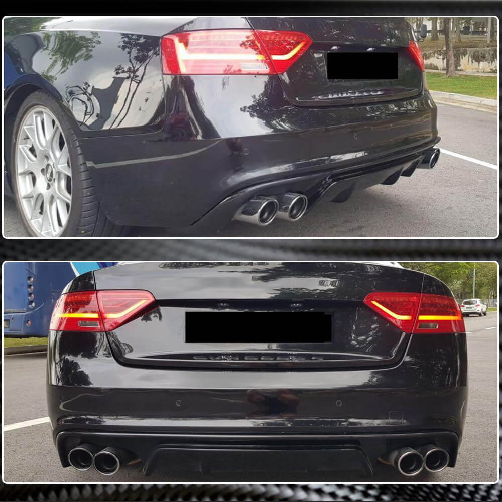 Audi S5 A5 Sline B8.5 Facelift 2012-2016 Rear Bumper Diffuser Carbon Fiber-Ahacarbon