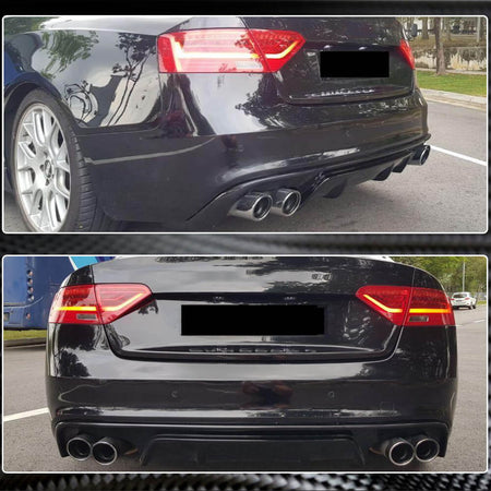 Audi S5 A5 Sline B8.5 Facelift 2012-2016 Rear Bumper Diffuser Carbon Fiber-Ahacarbon
