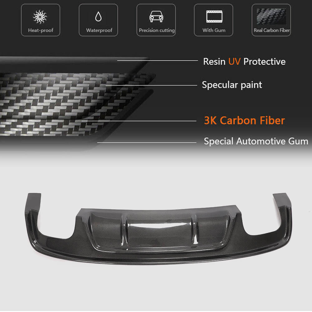 Audi S5 A5 Sline B8.5 Facelift 2012-2016 Rear Bumper Diffuser Carbon Fiber-Ahacarbon