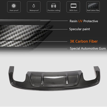 Audi S5 A5 Sline B8.5 Facelift 2012-2016 Rear Bumper Diffuser Carbon Fiber-Ahacarbon