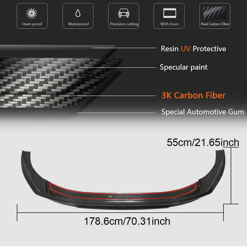Audi S5 A5 Sline B9.5 2020UP Front Bumper Lip Dry Carbon Fiber-Ahacarbon
