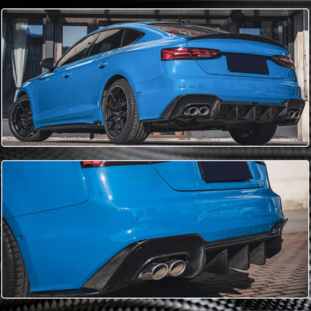 Audi S5 A5 Sline B9.5 Facelift 2020-2022 Rear Bumper Diffuser Dry Carbon Fiber-Ahacarbon