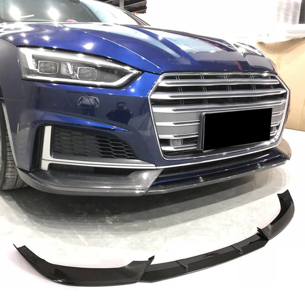 Audi S5 A5 Sline B9 2017-2019 Front Bumper Lip Carbon Fiber/FRP-Ahacarbon