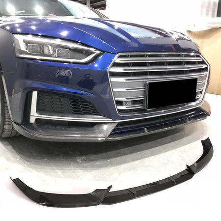 Audi S5 A5 Sline B9 2017-2019 Front Bumper Lip Carbon Fiber/FRP-Ahacarbon