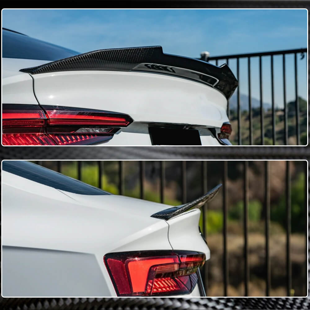 Audi A5 B9 S5 4-Door 2017-2024 Carbon Fiber Rear Trunk Spoiler-Ahacarbon