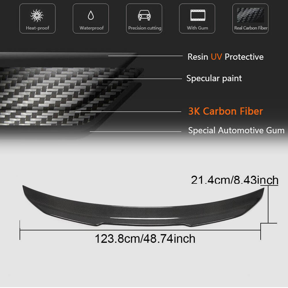 Audi A5 B9 S5 4-Door 2017-2024 Carbon Fiber Rear Trunk Spoiler-Ahacarbon