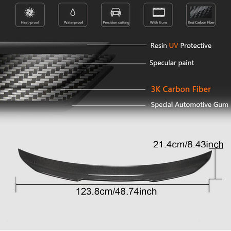 Audi A5 B9 S5 4-Door 2017-2024 Carbon Fiber Rear Trunk Spoiler-Ahacarbon