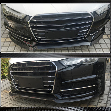 Audi S6 A6 Sline C7.5 Sedan Facelift 2016-2019 Front Bumper Lip Carbon Fiber-Ahacarbon