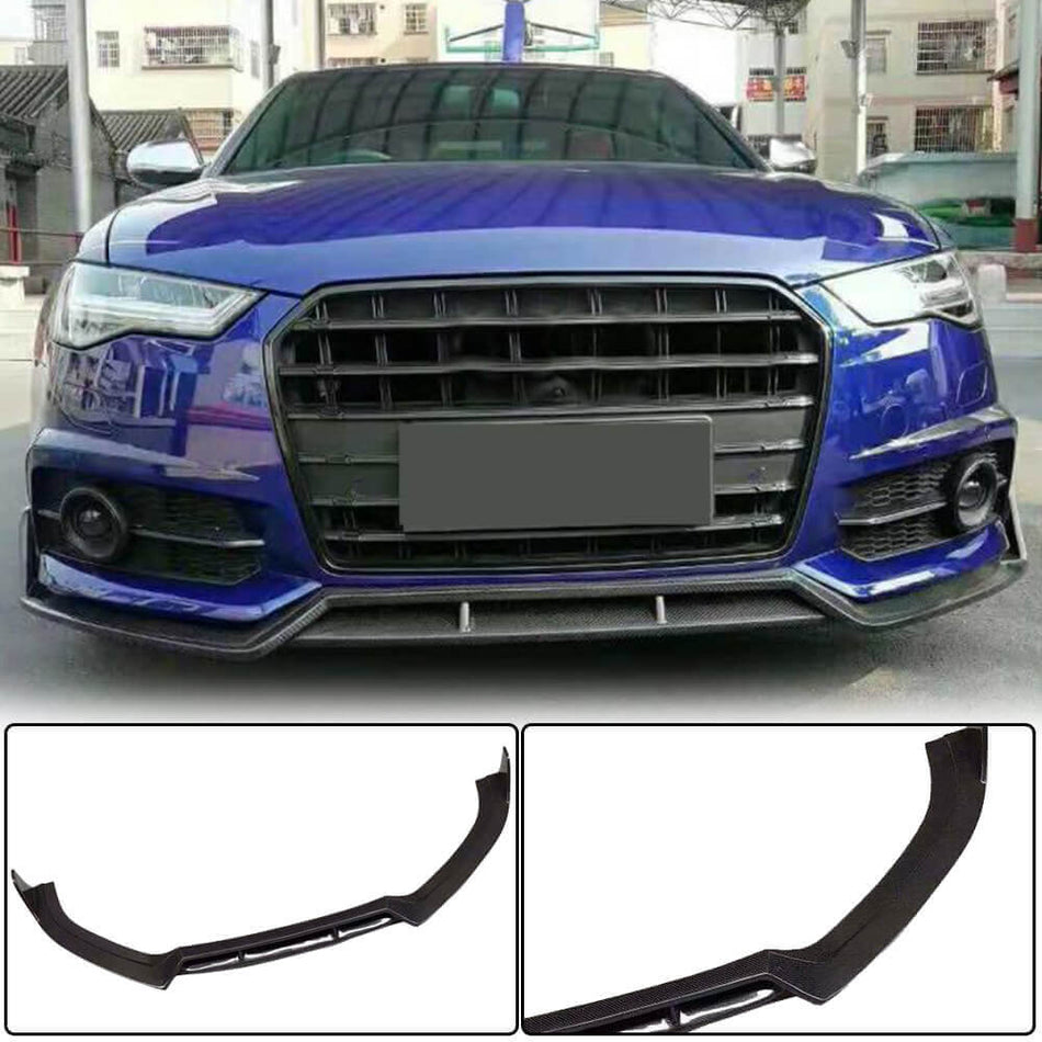 Audi S6 A6 Sline C7.5 Sedan Facelift 2016-2019 Front Bumper Lip Carbon Fiber-Ahacarbon