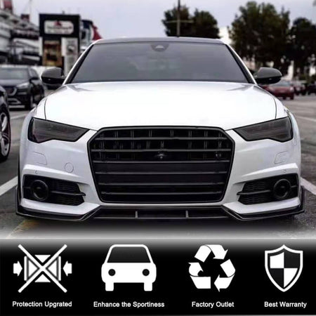 Audi S6 A6 Sline C7.5 Sedan Facelift 2016-2019 Front Bumper Lip Carbon Fiber-Ahacarbon