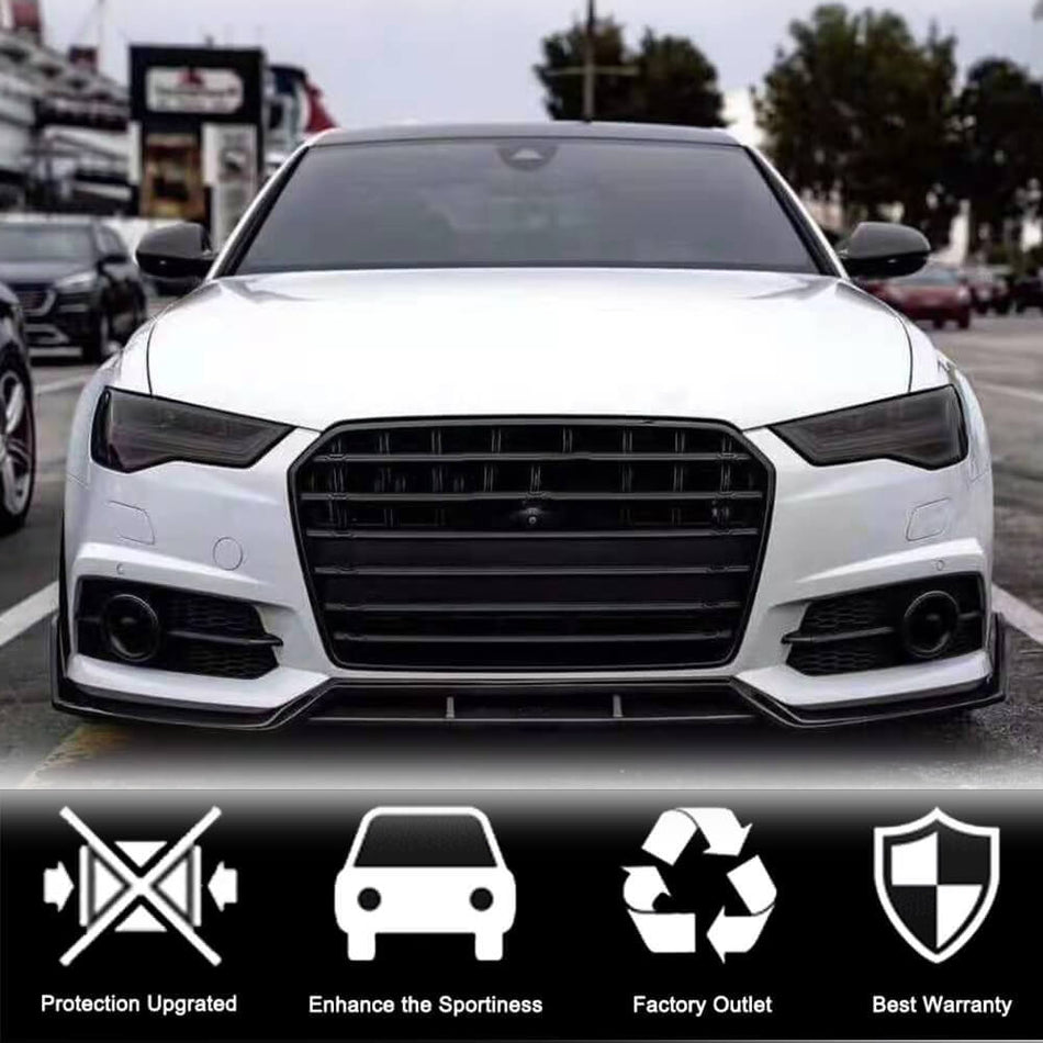 Audi S6 A6 Sline C7.5 Sedan Facelift 2016-2019 Front Bumper Lip Carbon Fiber-Ahacarbon