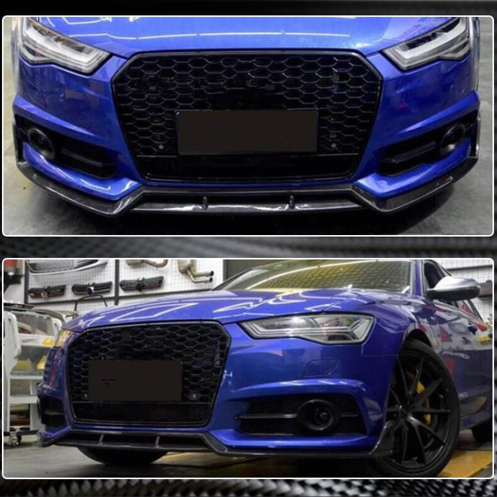 Audi S6 A6 Sline C7.5 Sedan Facelift 2016-2019 Front Bumper Lip Carbon Fiber-Ahacarbon