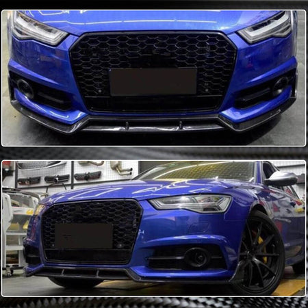 Audi S6 A6 Sline C7.5 Sedan Facelift 2016-2019 Front Bumper Lip Carbon Fiber-Ahacarbon