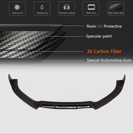 Audi S6 A6 Sline C7.5 Sedan Facelift 2016-2019 Front Bumper Lip Carbon Fiber-Ahacarbon