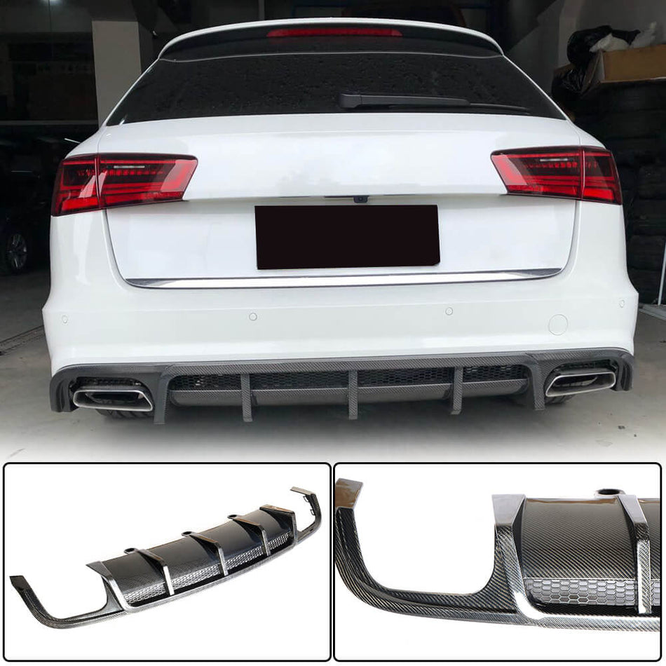 Audi S6 A6 Sline C7 Wagon 2015-2018 Rear Bumper Diffuser Carbon Fiber-Ahacarbon