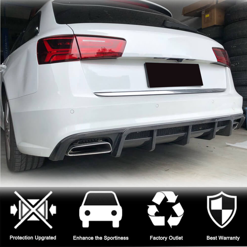 Audi S6 A6 Sline C7 Wagon 2015-2018 Rear Bumper Diffuser Carbon Fiber-Ahacarbon