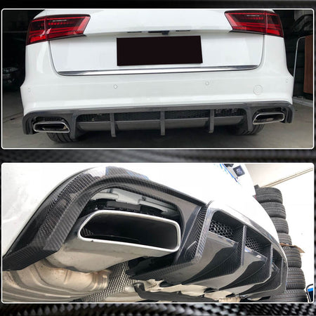 Audi S6 A6 Sline C7 Wagon 2015-2018 Rear Bumper Diffuser Carbon Fiber-Ahacarbon