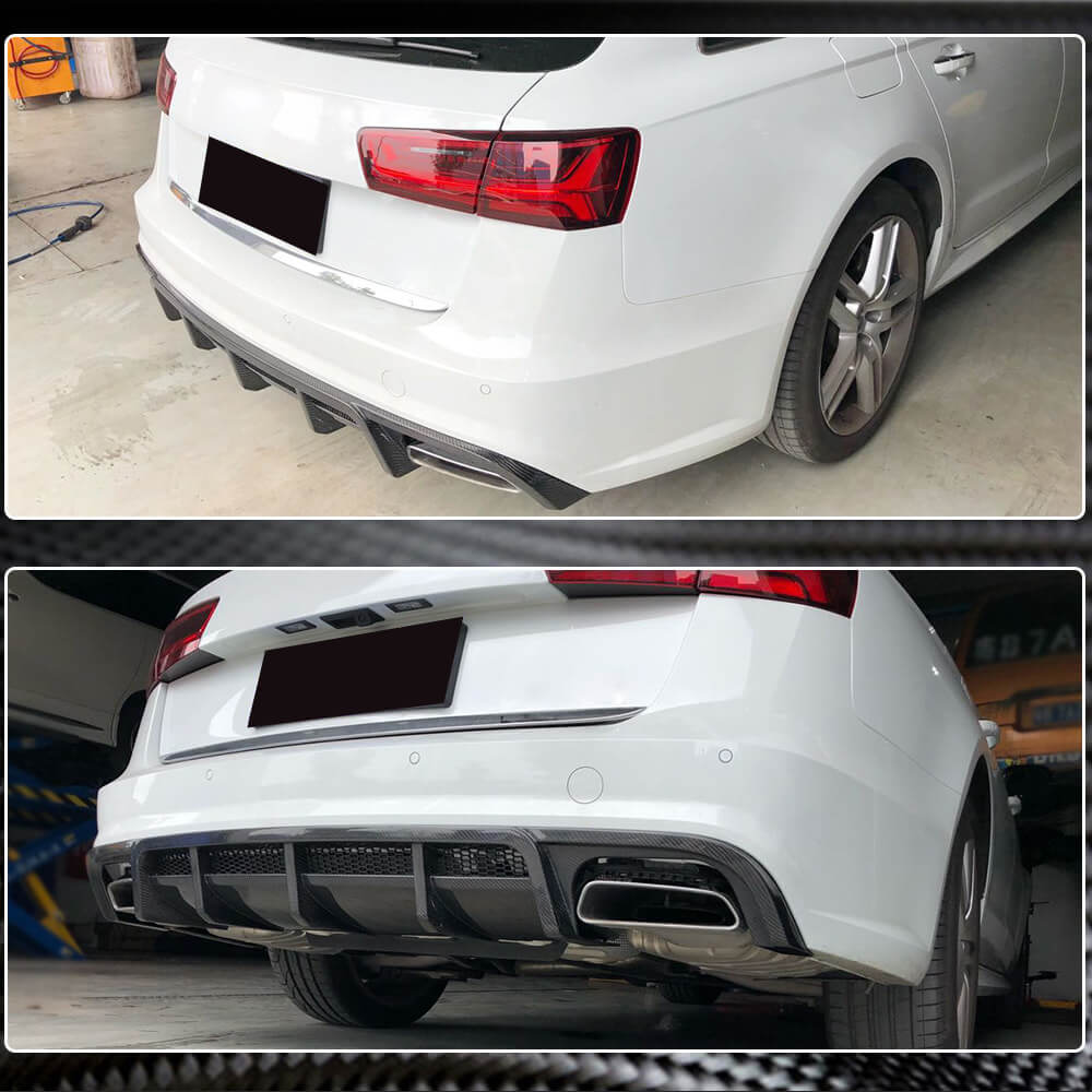 Audi S6 A6 Sline C7 Wagon 2015-2018 Rear Bumper Diffuser Carbon Fiber-Ahacarbon