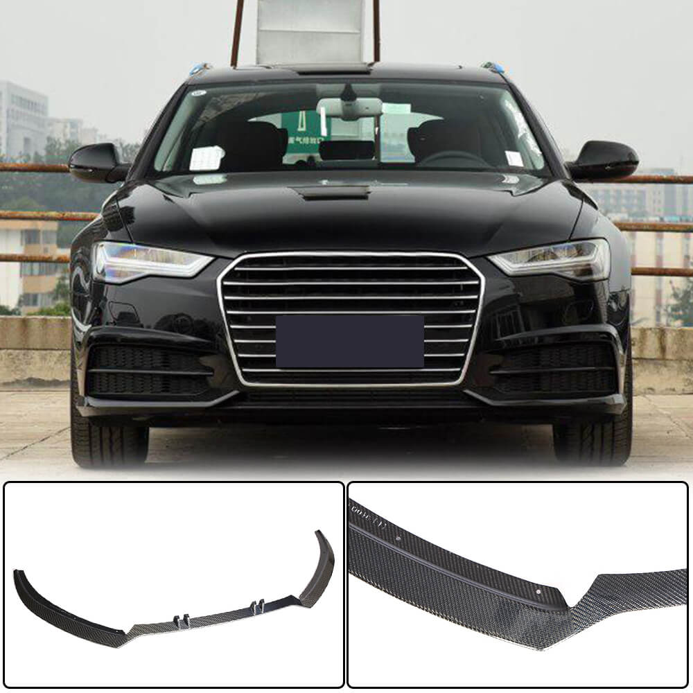 Audi S6 A6 C7 Sline Sedan Facelift 2016-2019 Front Bumper Lip Carbon Fiber-Ahacarbon