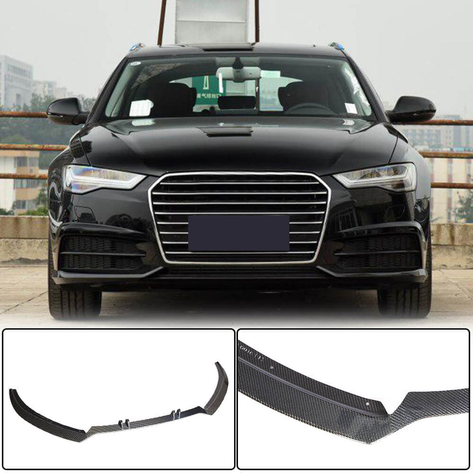 Audi S6 A6 C7 Sline Sedan Facelift 2016-2019 Front Bumper Lip Carbon Fiber-Ahacarbon