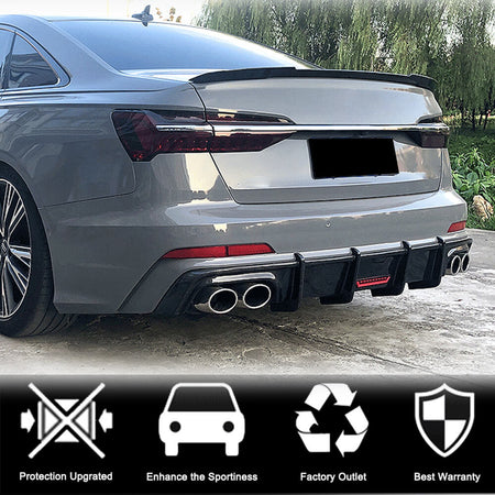 Audi S6 A6 Sline C7.5 Sedan 2016-2019 Rear Bumper Diffuser Carbon Fiber-Ahacarbon