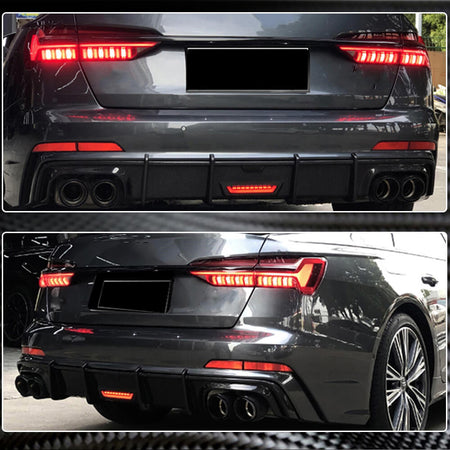 Audi S6 A6 Sline C7.5 Sedan 2016-2019 Rear Bumper Diffuser Carbon Fiber-Ahacarbon