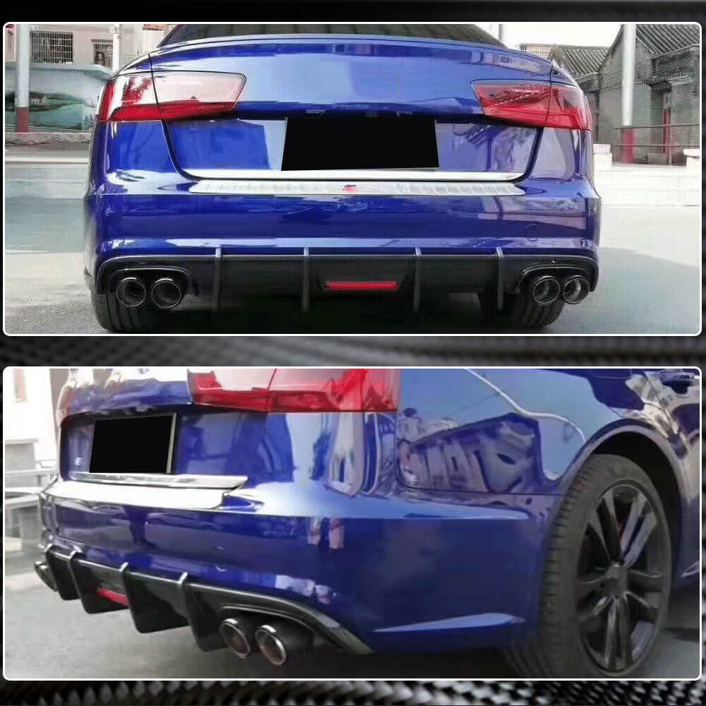 Audi S6 A6 Sline C7.5 Sedan 2016-2019 Rear Bumper Diffuser Carbon Fiber-Ahacarbon