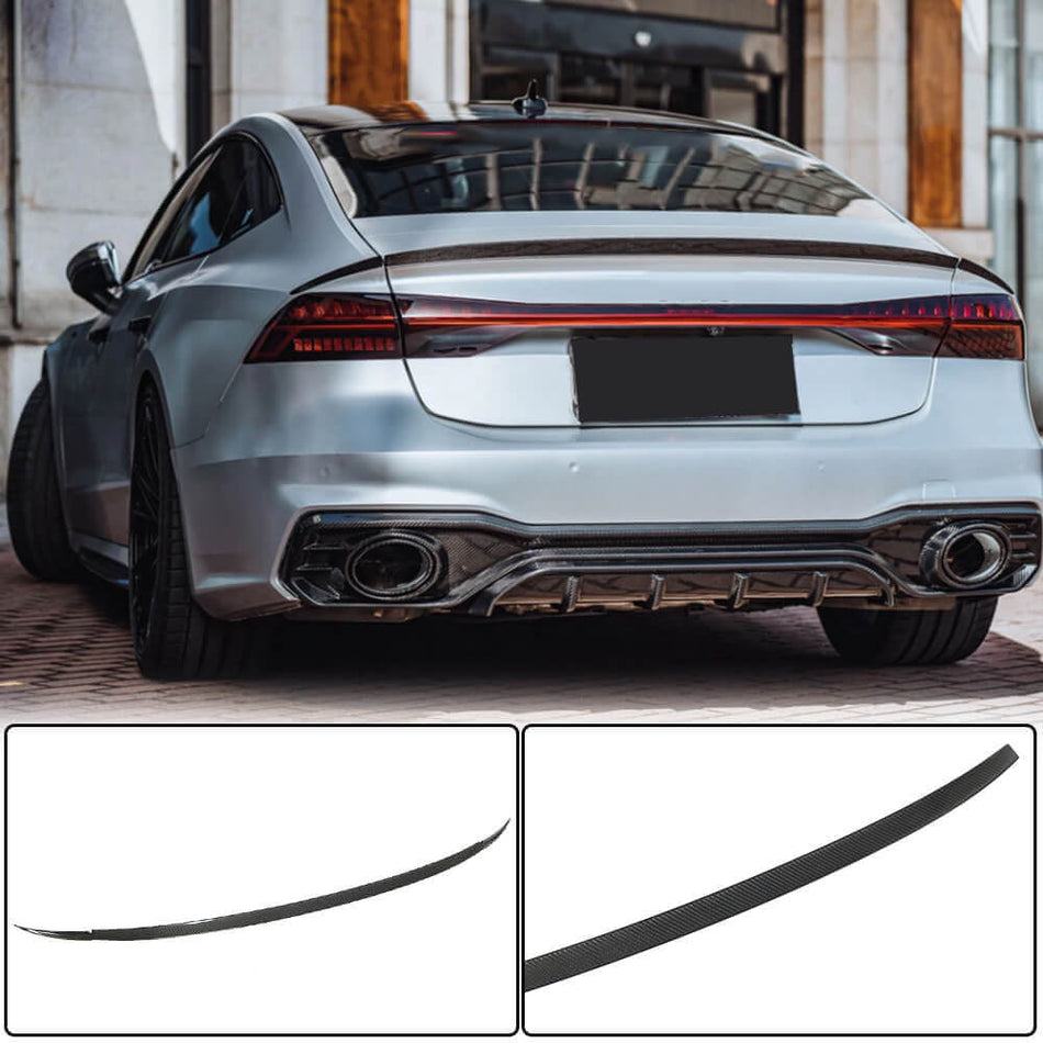 Audi S7 A7 Quattro C8 RS7 2019UP Rear Trunk Spoiler Carbon Fiber-Ahacarbon