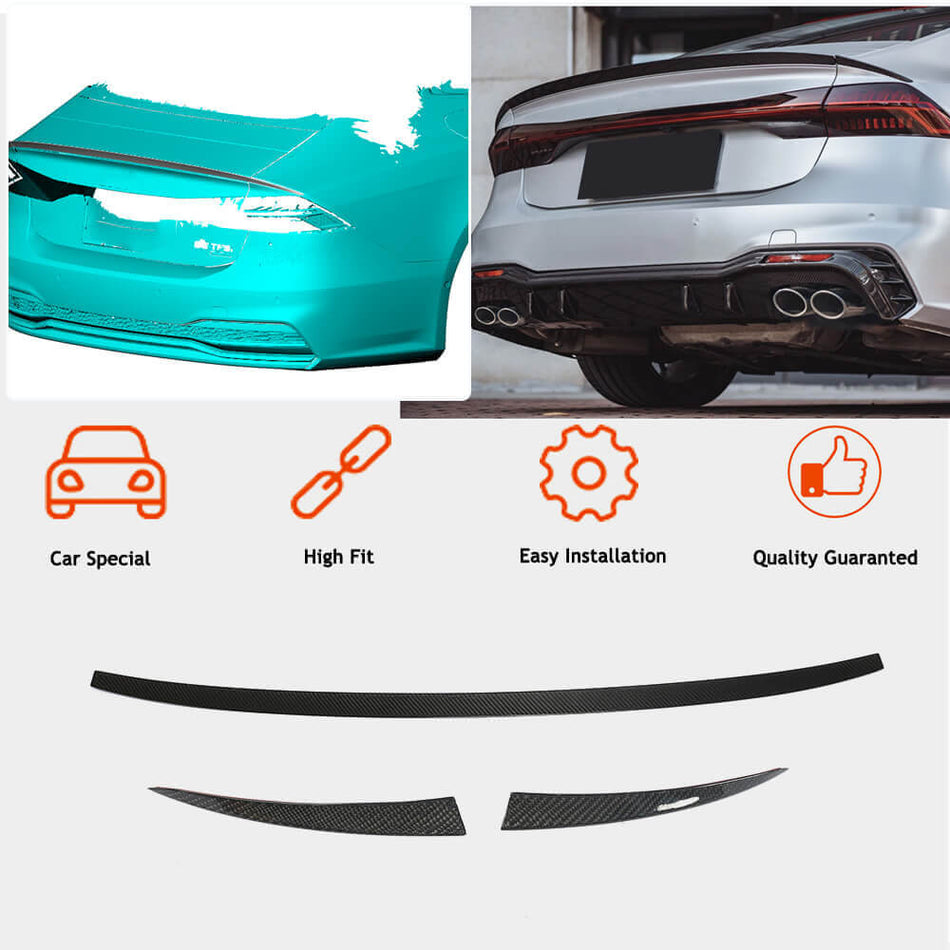 Audi S7 A7 Quattro C8 RS7 2019UP Rear Trunk Spoiler Carbon Fiber-Ahacarbon