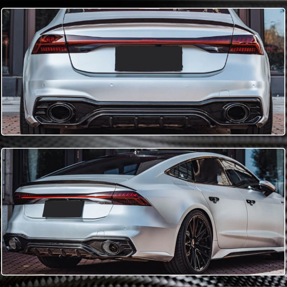 Audi S7 A7 Quattro C8 RS7 2019UP Rear Trunk Spoiler Carbon Fiber-Ahacarbon