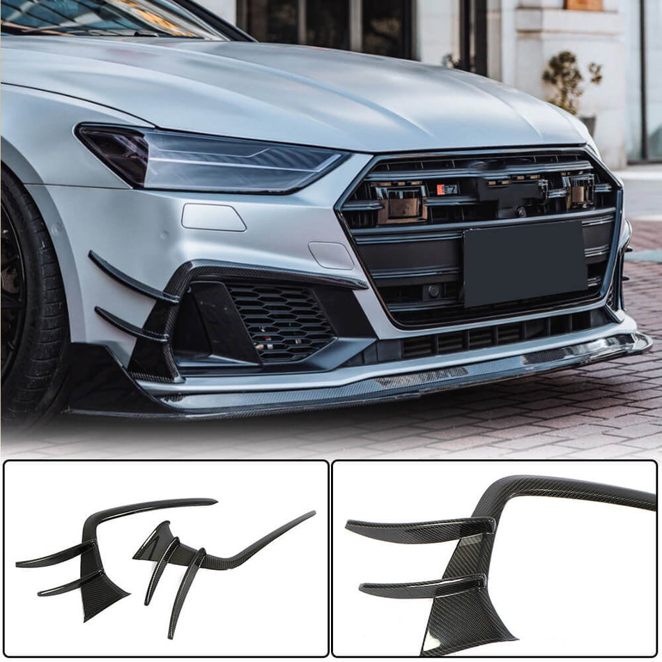 Audi S7 A7 Sline C8 Sportback 2019-2021 Front Bumper Splitters Carbon Fiber-Ahacarbon