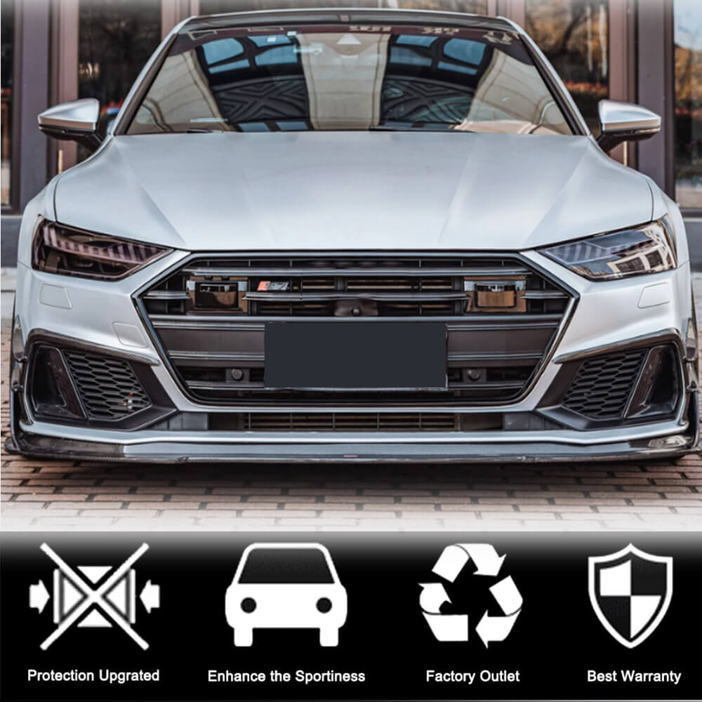 Audi S7 A7 Sline C8 Sportback 2019-2021 Front Bumper Splitters Carbon Fiber-Ahacarbon