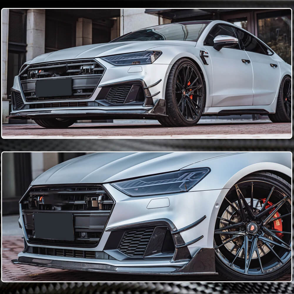 Audi S7 A7 Sline C8 Sportback 2019-2021 Front Bumper Splitters Carbon Fiber-Ahacarbon