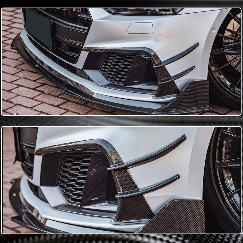 Audi S7 A7 Sline C8 Sportback 2019-2021 Front Bumper Splitters Carbon Fiber-Ahacarbon