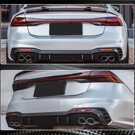 Audi S7 A7 Sline C8 Sportback 2019-2021 Rear Bumper Diffuser Carbon Fiber-Ahacarbon