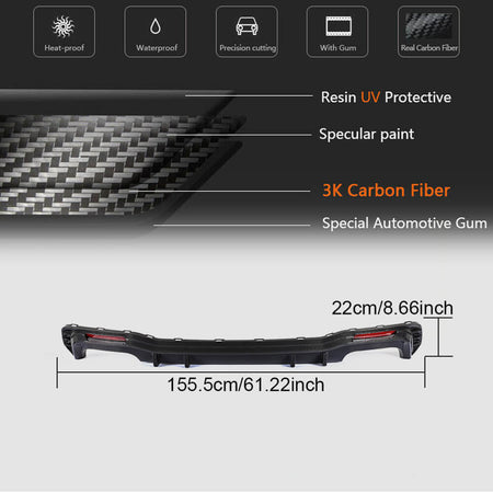Audi S7 A7 Sline C8 Sportback 2019-2021 Rear Bumper Diffuser Carbon Fiber-Ahacarbon