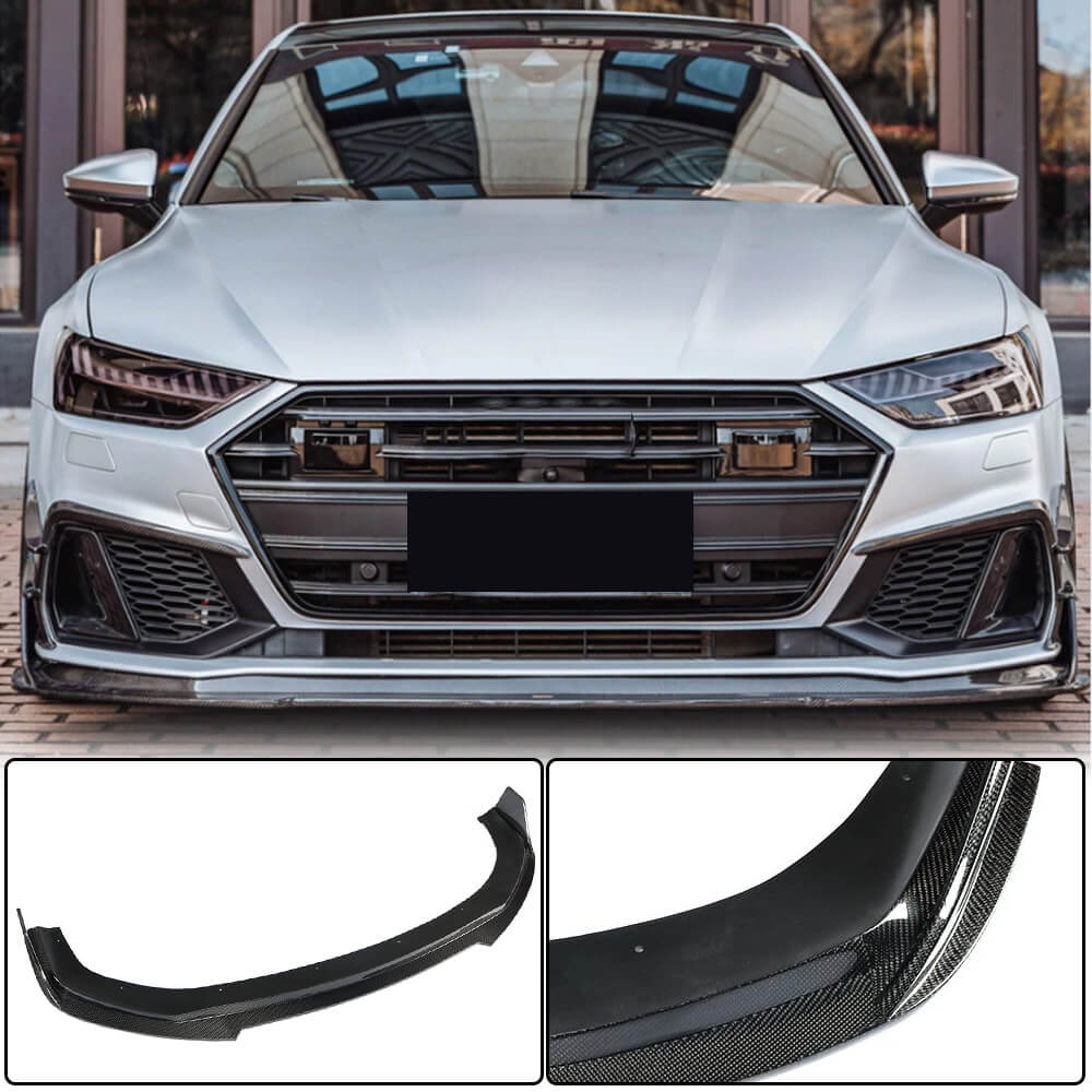 Audi S7 A7 Sline C8 Sportback 2019-2021 Front Bumper Lip Carbon Fiber/FRP-Ahacarbon