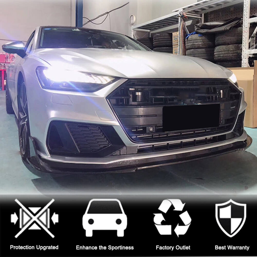Audi S7 A7 Sline C8 Sportback 2019-2021 Front Bumper Lip Carbon Fiber/FRP-Ahacarbon