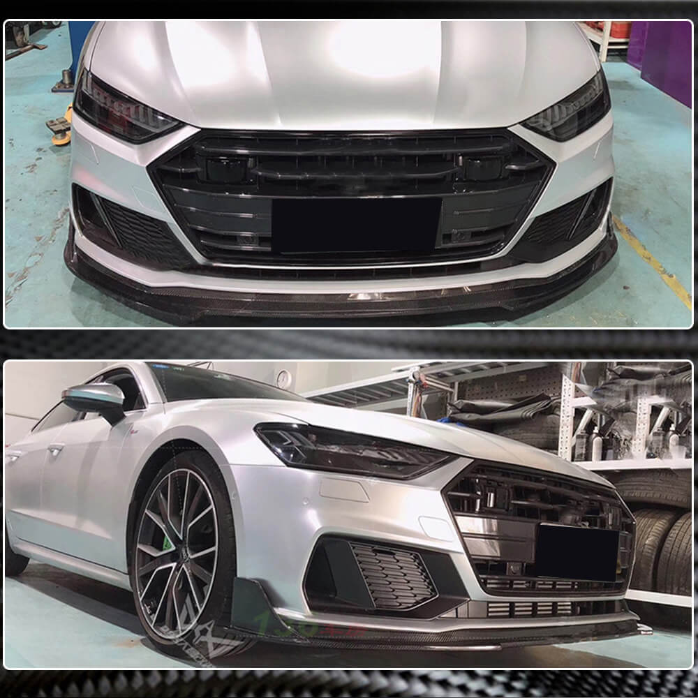 Audi S7 A7 Sline C8 Sportback 2019-2021 Front Bumper Lip Carbon Fiber/FRP-Ahacarbon