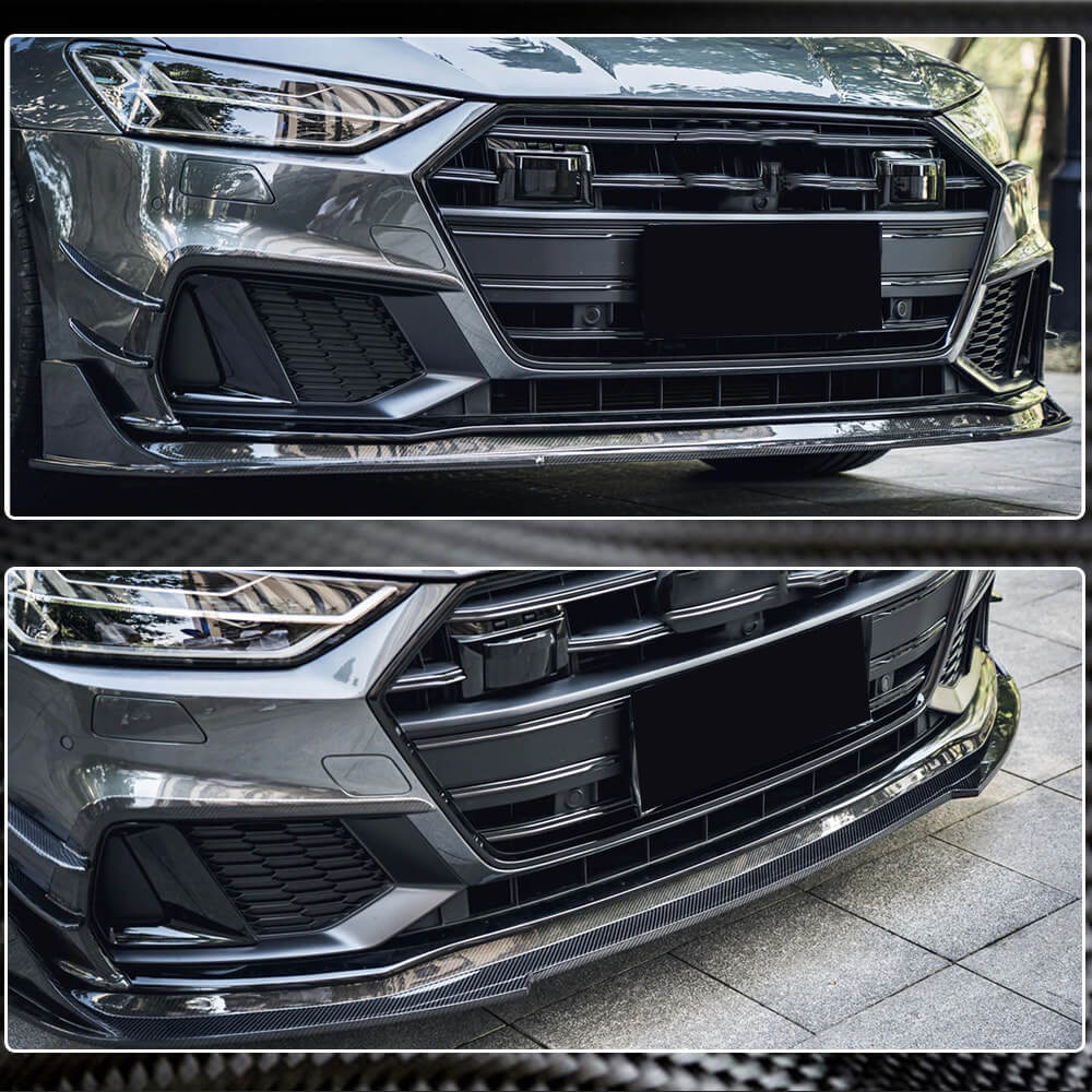 Audi S7 A7 Sline C8 Sportback 2019-2021 Front Bumper Lip Carbon Fiber/FRP-Ahacarbon