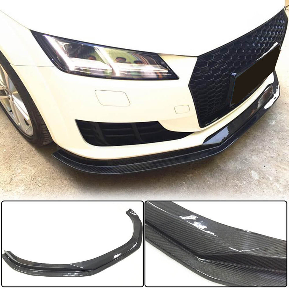 Audi TT MK3 8S Base 2015-2019 Front Bumper Lip Carbon Fiber-Ahacarbon
