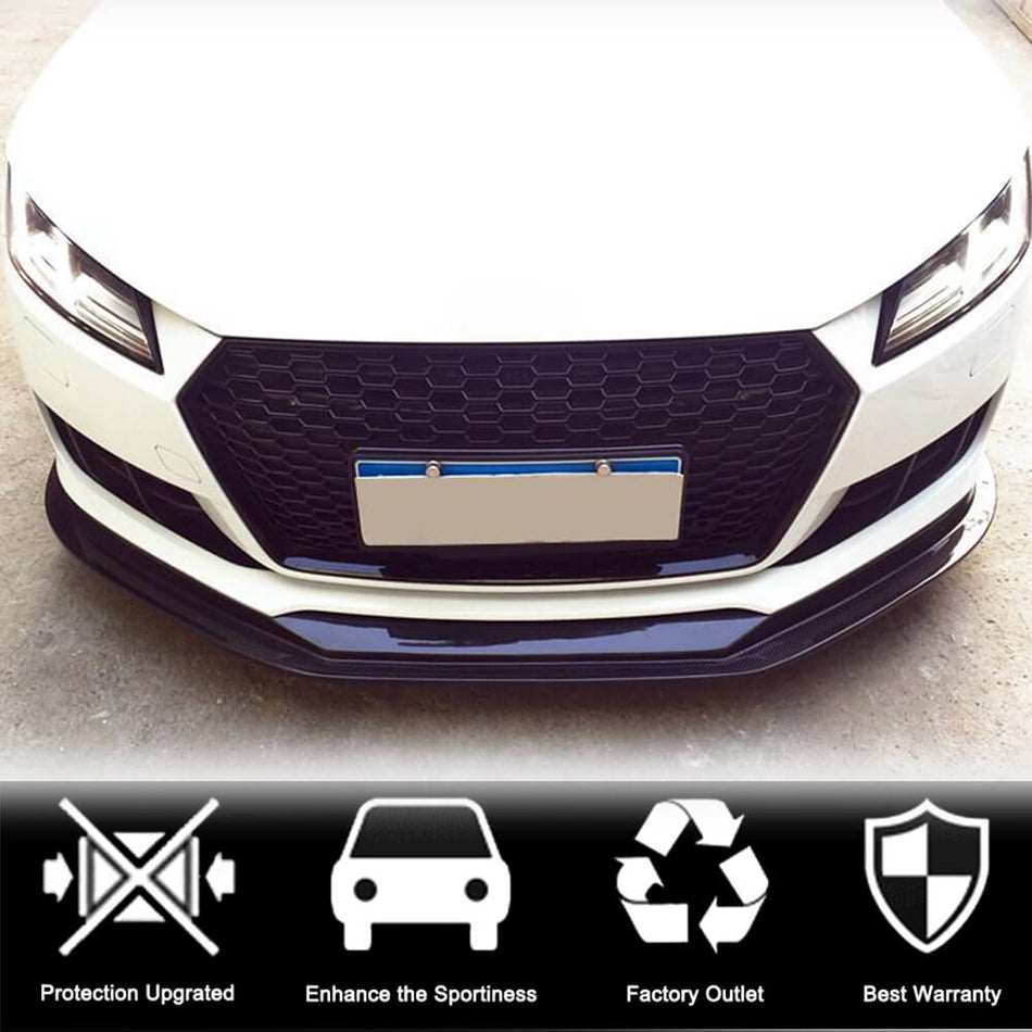 Audi TT MK3 8S Base 2015-2019 Front Bumper Lip Carbon Fiber-Ahacarbon