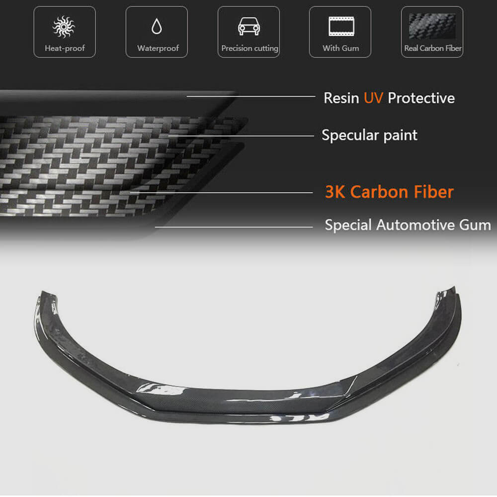 Audi TT MK3 8S Base 2015-2019 Front Bumper Lip Carbon Fiber-Ahacarbon