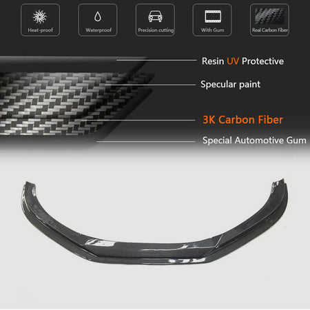 Audi TT MK3 8S Base 2015-2019 Front Bumper Lip Carbon Fiber-Ahacarbon