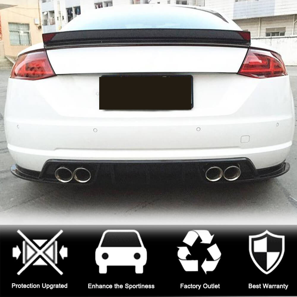 Audi TT MK3 8S Base 2015-2019 Rear Bumper Diffuser Carbon Fiber-Ahacarbon