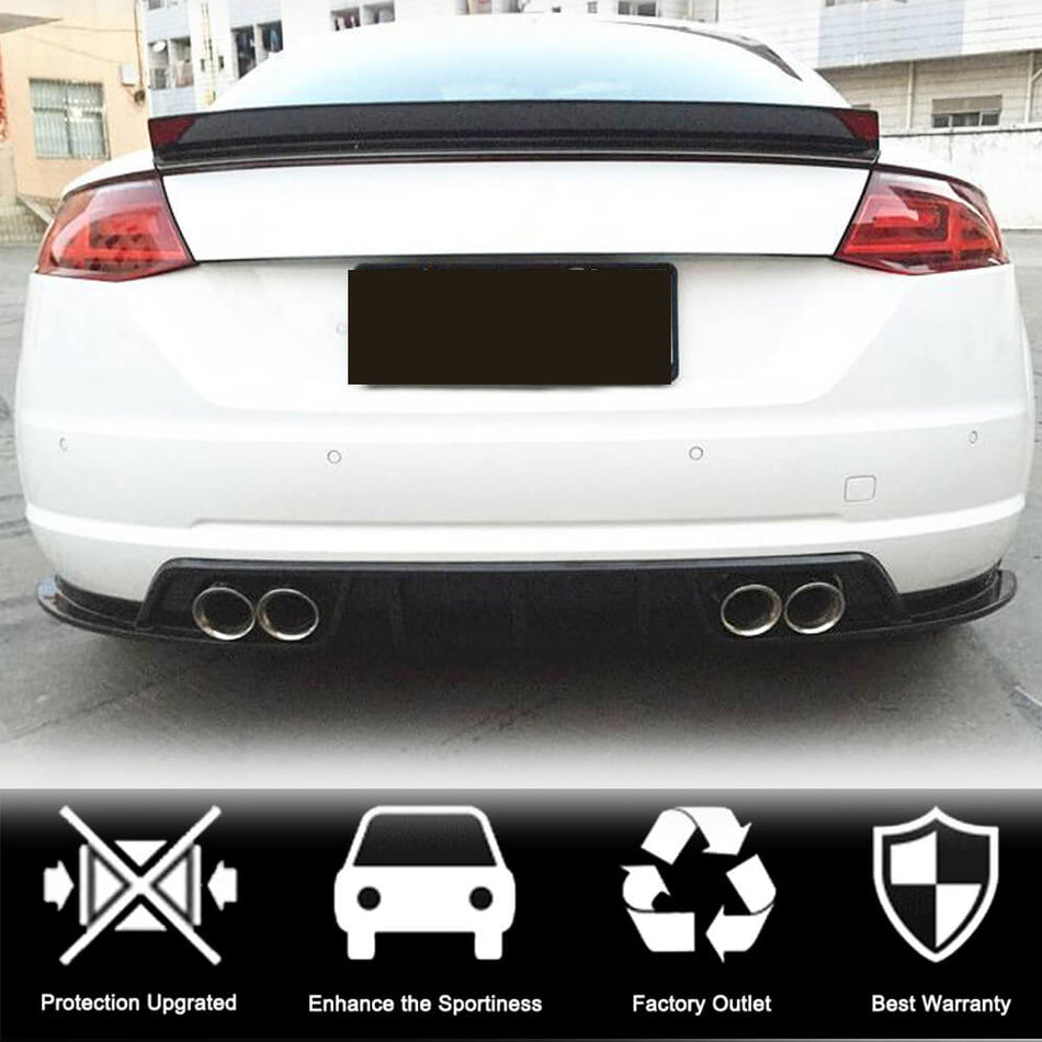 Audi TT MK3 8S Base 2015-2019 Rear Bumper Diffuser Carbon Fiber-Ahacarbon