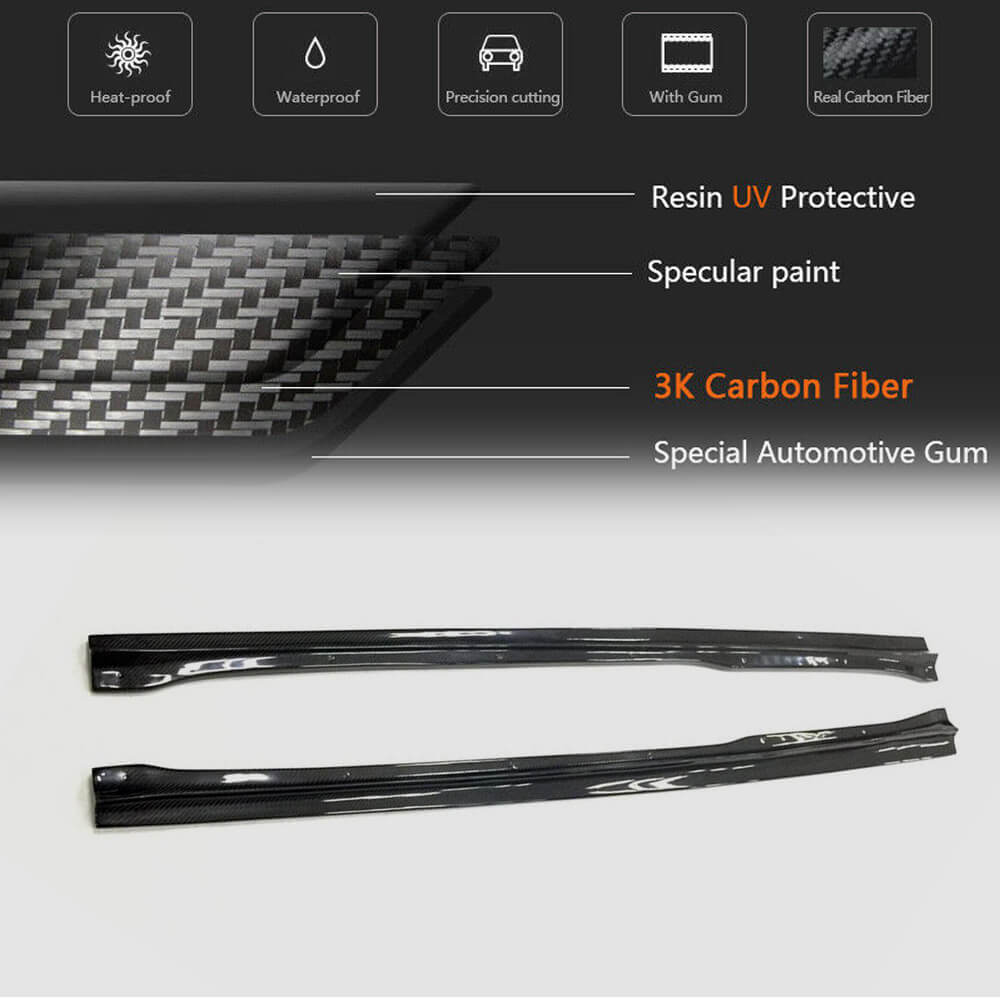 Audi TT MK3 8S Base 2015-2019 Side Skirts Carbon Fiber-Ahacarbon